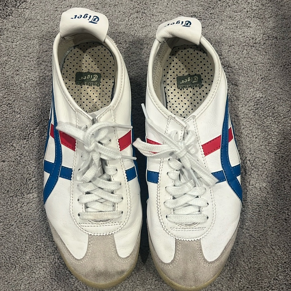 NWT Onitsuka Tiger Mexico 66 Sneakers White Blue Women’s Size 9 mens 7.5